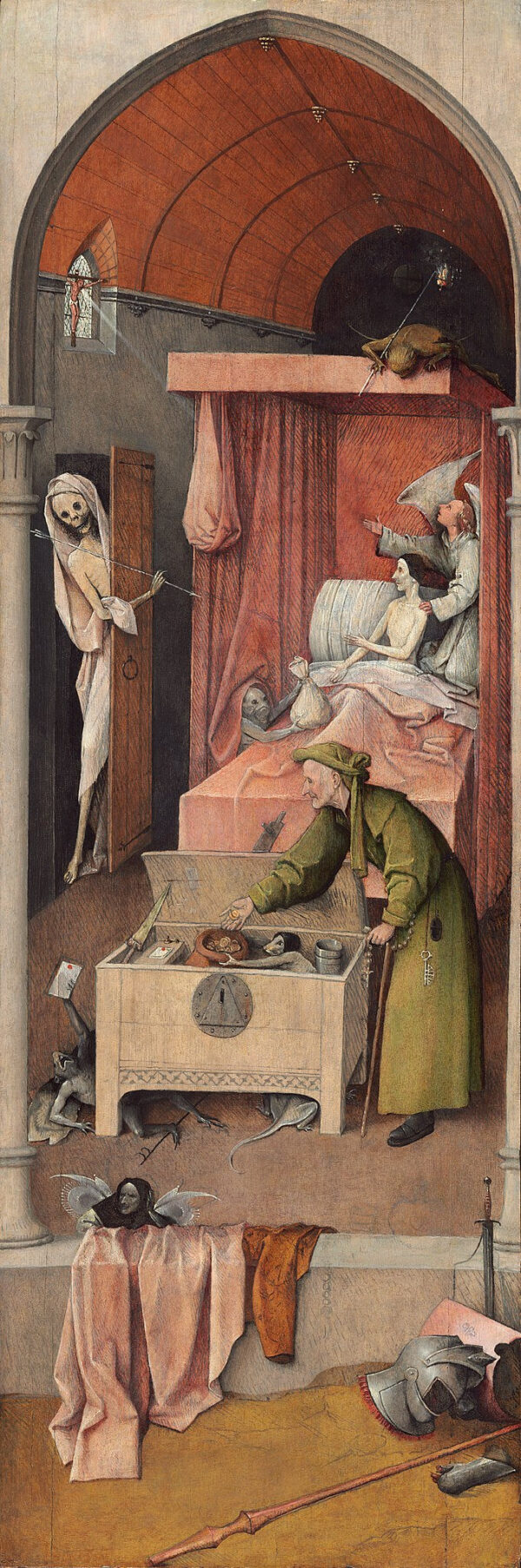 Der Titel lautet: «Der Tod und der Geizhals – Jérôme Bosch» Hieronymus Bosch 60x180