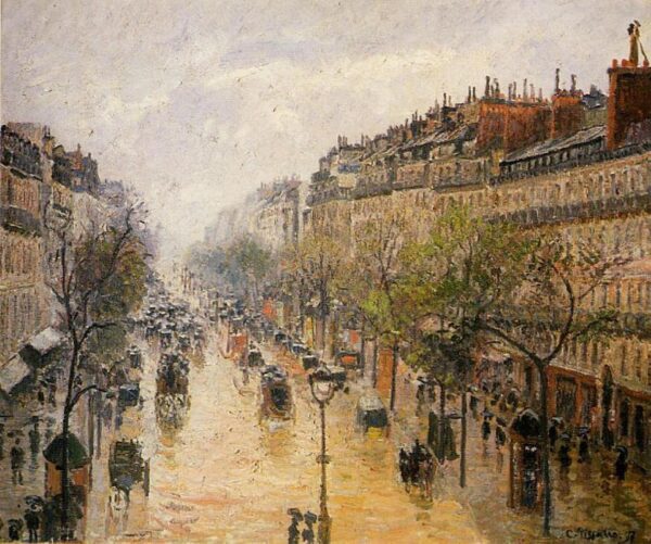 Boulevard Montmartre, Frühlingsregen – Camille Pissarro Camille Pissarro 85x75