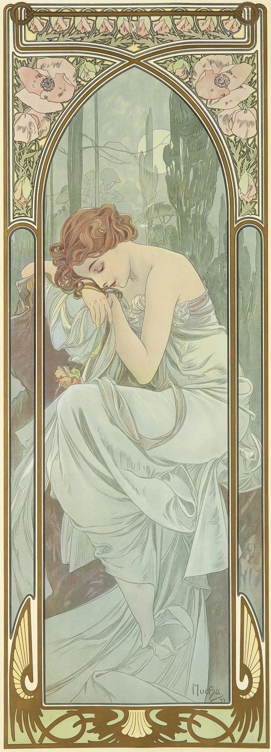 Die nächtliche Ruhe – Mucha Alfons Mucha 60x180