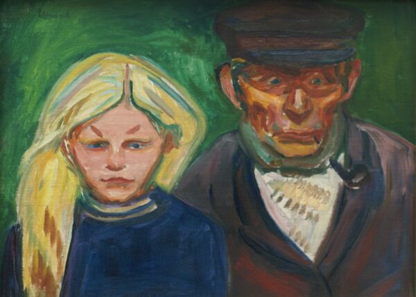 Alter Fischer mit seiner Tochter – Edvard Munch Edvard Munch 105x70