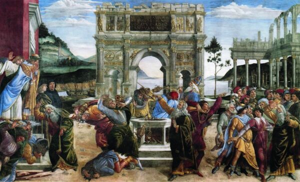 Krawalle gegen das Gesetz des Mose – Sandro Botticelli Sandro Botticelli 105x70