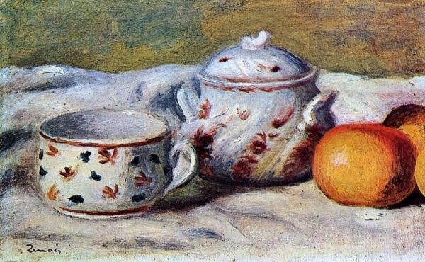 Stillleben mit einer Tasse und einer Zuckerdose – Pierre-Auguste Renoir Pierre-Auguste Renoir 105x70