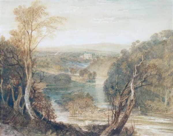 Der Fluss Wharfe mit einer Fernsicht auf den Barden Tower – William Turner J.M.W. Turner 85x75