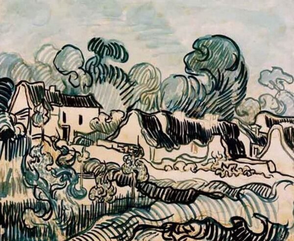 Landschaft und Hütten – Van Gogh Vincent Van Gogh 85x75