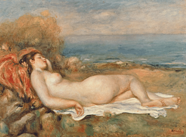 Der Titel lautet: «Die Nackte im Gras – Pierre-Auguste Renoir» Pierre-Auguste Renoir 85x75