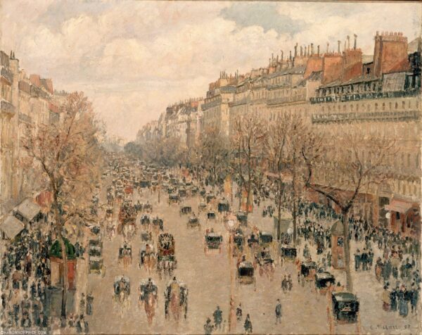 Boulevard Montmartre, Nachmittagssonne – Camille Pissarro Camille Pissarro 85x75