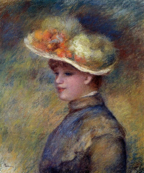 Junge Frau mit Hut – Pierre-Auguste Renoir Pierre-Auguste Renoir 70x85