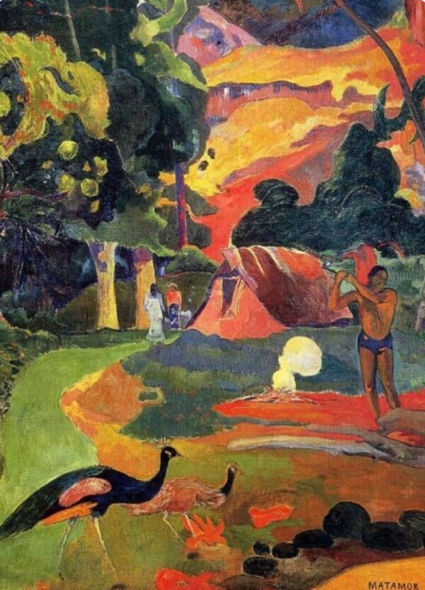 Matamoe oder Landschaft mit Pfauen – Paul Gauguin Paul Gauguin 70x105