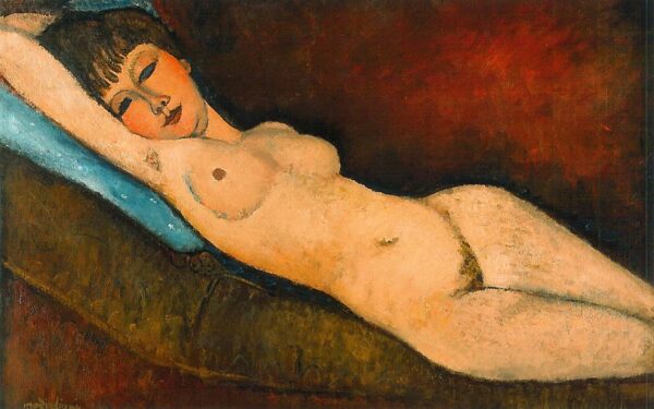 Nu Couché auf dem blauen Kissen – Amedeo Modigliani Amedeo Modigliani 105x70