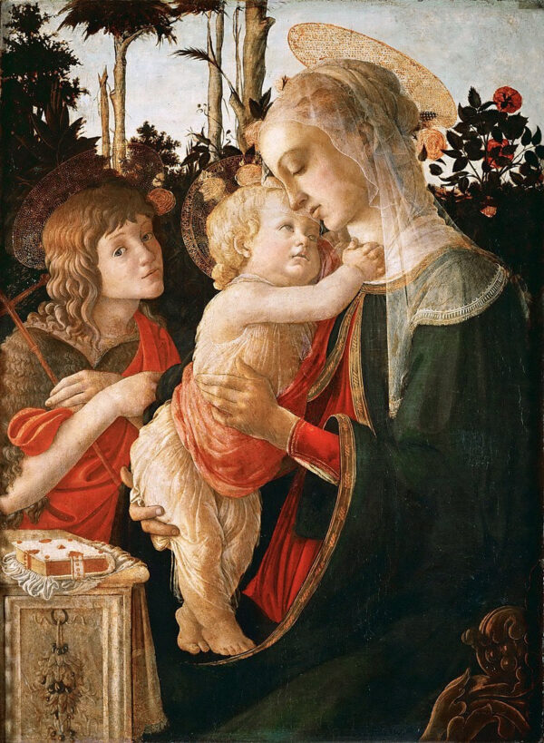 Jungfrau mit Kind und Johannes dem Täufer (für weitere Details siehe 93885, 93887) – Sandro Botticelli Sandro Botticelli 70x105