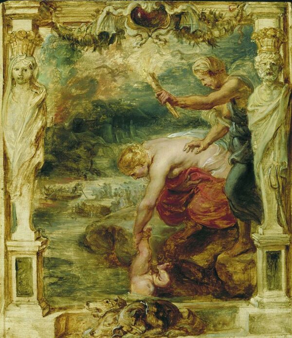 Thétis taucht das Kind Achille in den Styx – Peter Paul Rubens Peter Paul Rubens 70x85