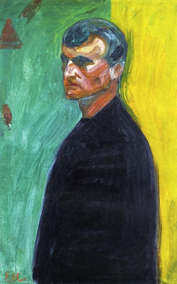 Selbstporträt (gegen Bichromie) – Edvard Munch Edvard Munch 70x105