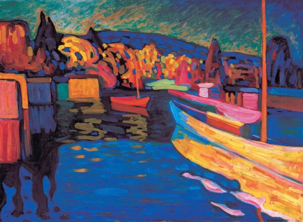 Herbstlandschaft mit Booten – Wassily Kandinsky Wassily Kandinsky 105x70