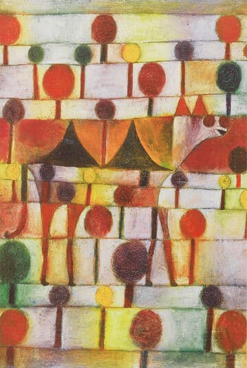 Kamel (in einer rhythmischen Landschaft mit Bäumen) – Paul Klee Paul Klee 70x105