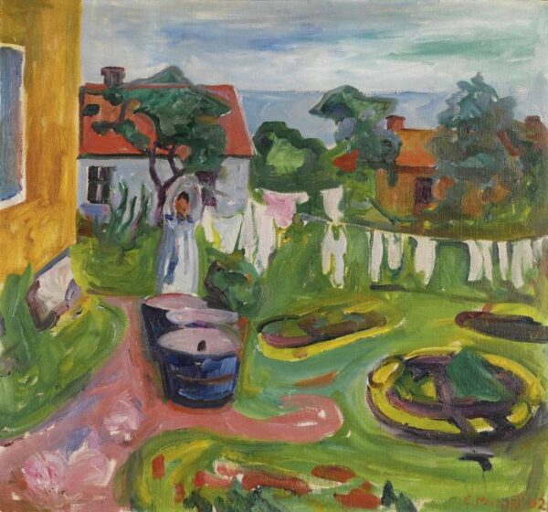 Kleidung auf einer Leine in Asgardstrand – Edvard Munch Edvard Munch 70x70