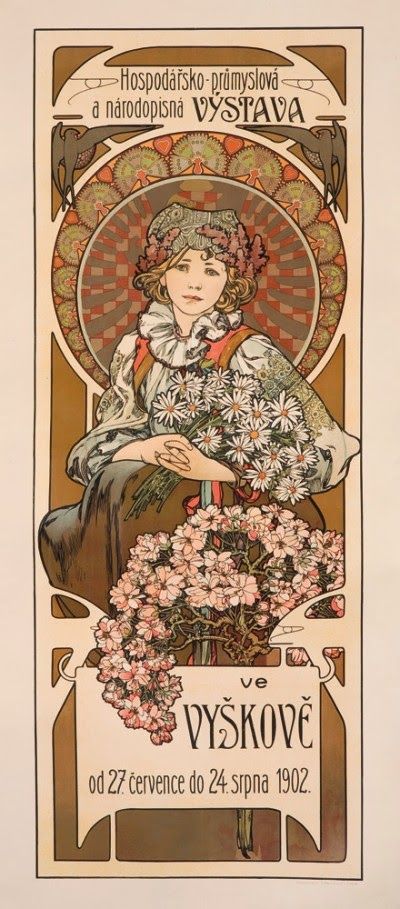 Ausstellung von Plakaten in Vyškov – Mucha Alfons Mucha 70x160