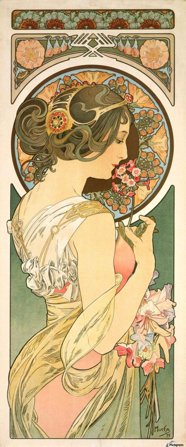 Blumen Schlüssel – Mucha Alfons Mucha 70x160