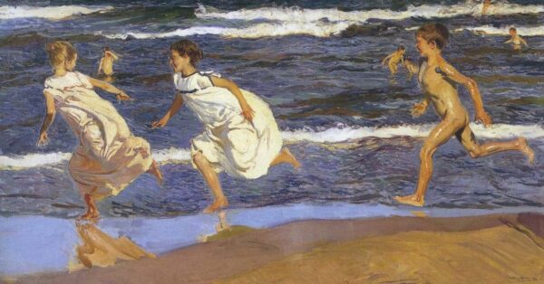 Laufen entlang des Strandes – Sorolla Joaquín Sorolla