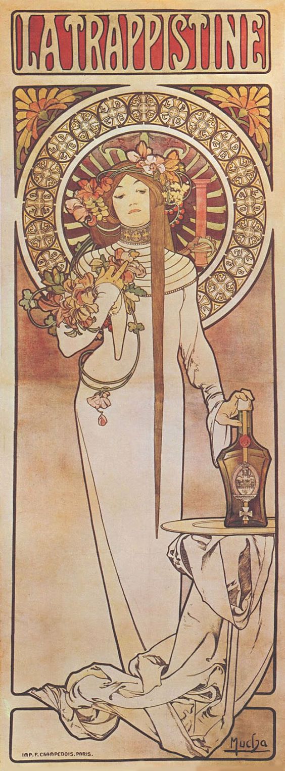 Plakat La Trappistine – Mucha Alfons Mucha 70x160