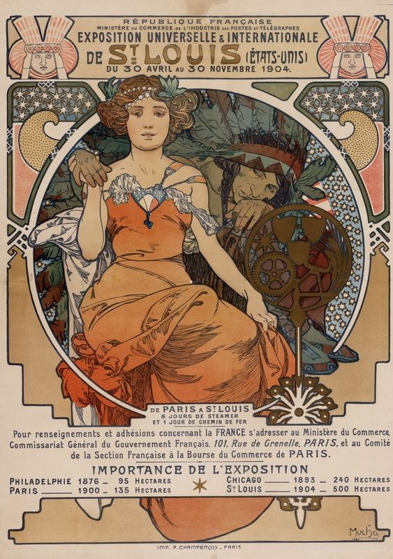 Weltausstellung St. Louis 1904 – Mucha Alfons Mucha 70x105