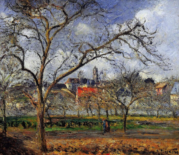 Auf dem Obstgarten von Pontoise im Winter – Camille Pissarro Camille Pissarro 85x75