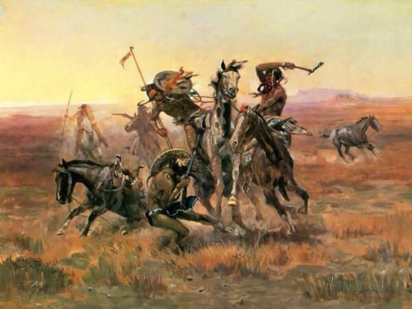 Wenn die Blackfoot und die Sioux aufeinandertreffen – Charles Marion Russell Charles Marion Russell