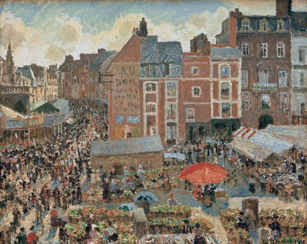 Messe in Dieppe, Die Sonne, Nachmittag – Camille Pissarro Camille Pissarro 85x75