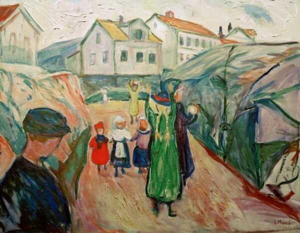 Rue du village de Kragerö – Edvard Munch: „Straße im Dorf von Kragerö – Edvard Munch Edvard Munch 85x75