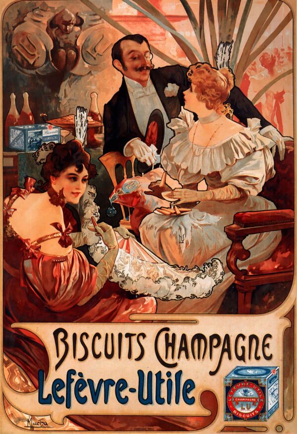 Biscuits Champagner Lefèvre Utile – Mucha Alfons Mucha 70x105