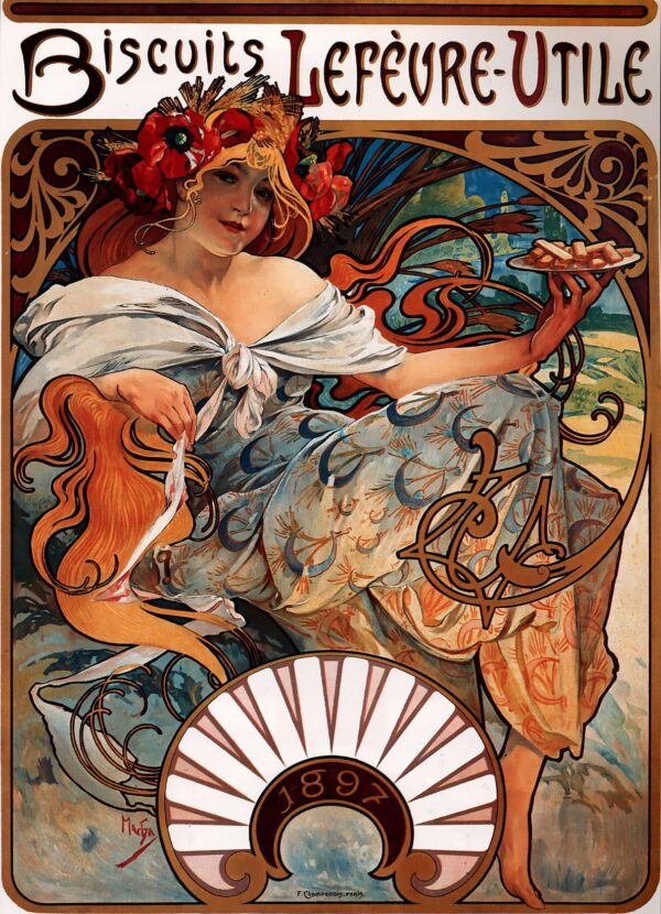 Biscuits Lefèvre-Utile – Mucha Alfons Mucha 70x105