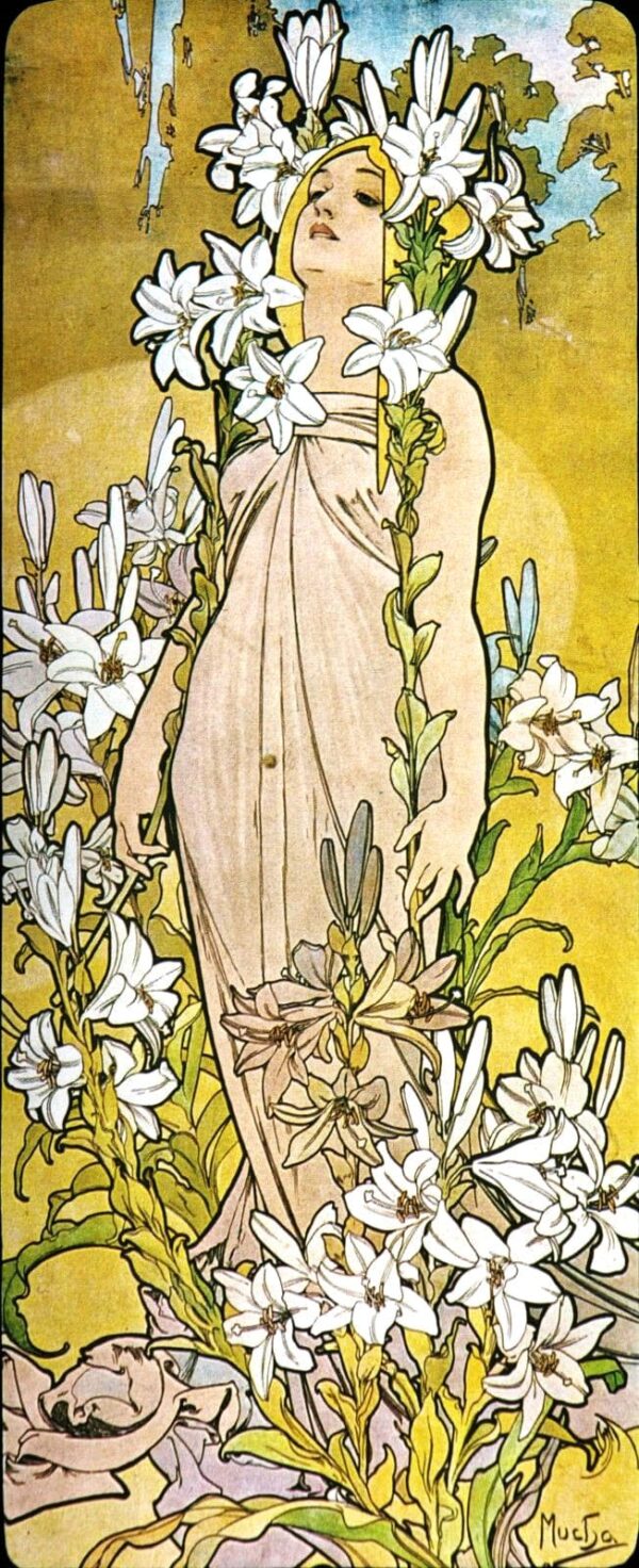 Die Blume: Lilie – Mucha Alfons Mucha 70x160