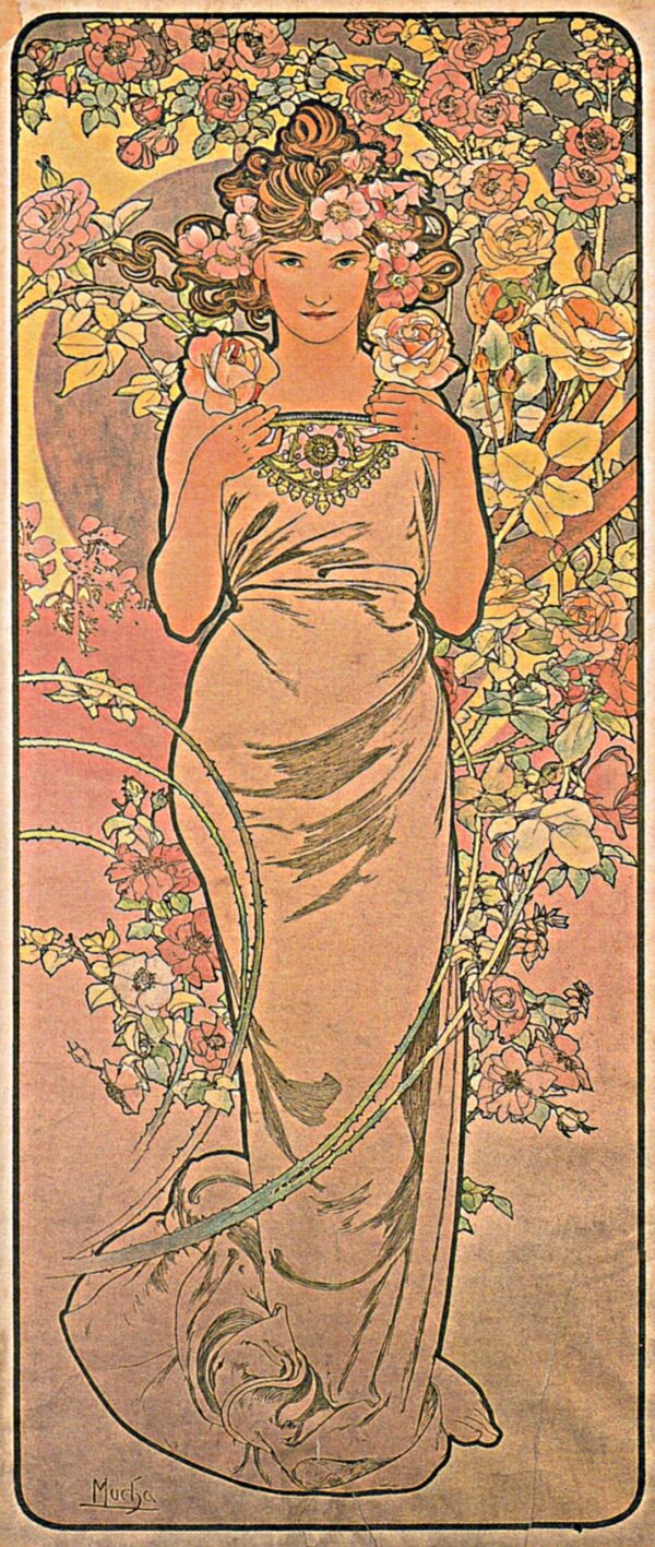 Die Rose – Mucha Alfons Mucha 70x160