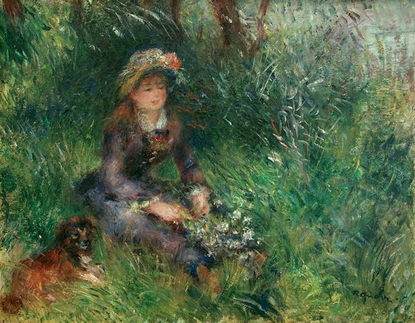 Aline Charigot mit einem Hund – Pierre-Auguste Renoir Pierre-Auguste Renoir 85x75