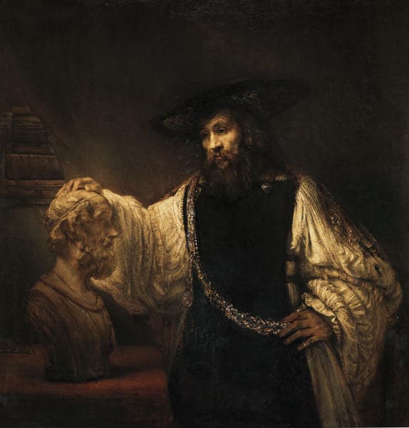 Aristoteles betrachtet die Büste von Homer – Rembrandt van Rijn Rembrandt van Rijn 70x70