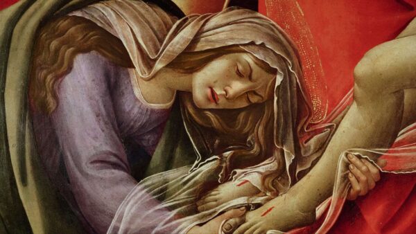 Klage Christi, Detail von Maria Magdalena und den Füßen Christi – Sandro Botticelli Sandro Botticelli 120x70