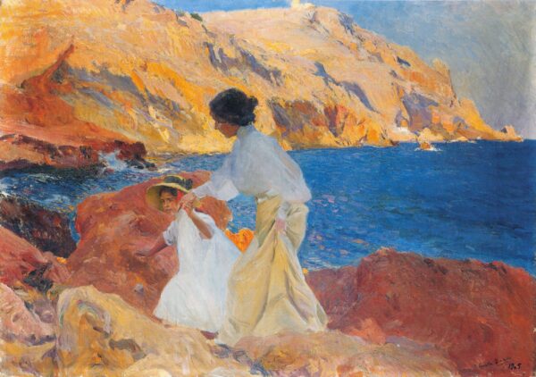 Clotilde und Elena auf den Felsen, Javea – Sorolla Joaquín Sorolla