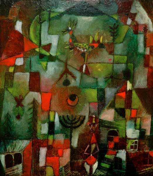 Bild mit dem Hahn und dem Granatapfelbaum – Paul Klee Paul Klee 70x85