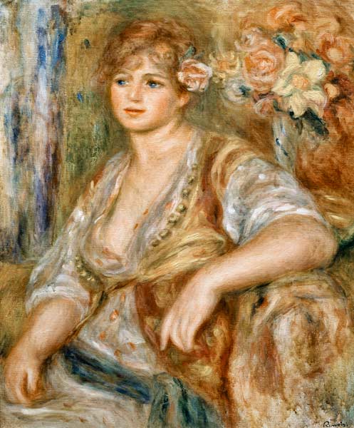 Blonde Frau mit der Rose im Haar – Pierre-Auguste Renoir Pierre-Auguste Renoir 70x85