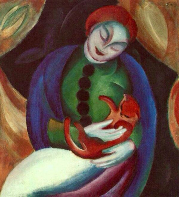 Mädchen mit Katze II – Franz Marc Franz Marc 70x70