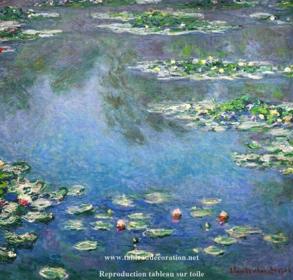 Wasserlilien – Bekanntes Gemälde von Claude Monet „Die Seerosen“ von Claude Monet 70x70