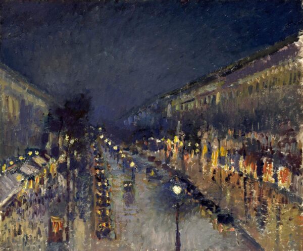 Boulevard Montmartre, die Nacht – Camille Pissarro Beliebte Bilder 85x75