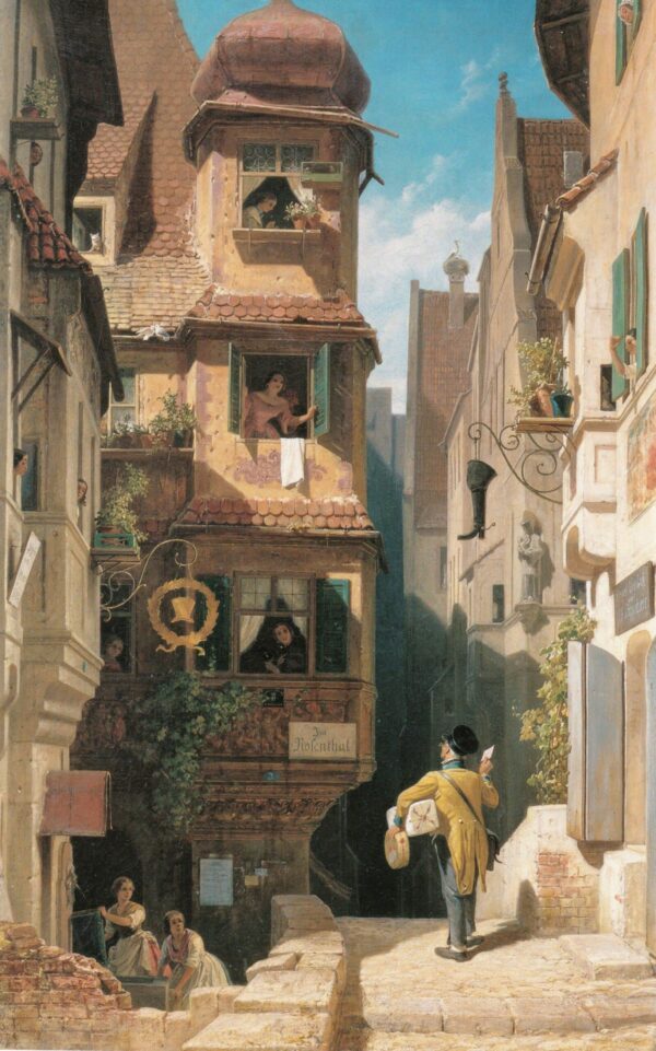 Der Bote im Rosenthal – Carl Spitzweg Carl Spitzweg 70x105