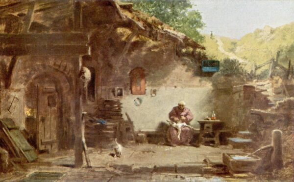 Alter Mönch vor seiner Zelle – Carl Spitzweg Carl Spitzweg 105x70