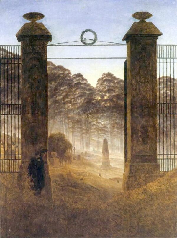 Die Einfahrt zum Friedhof – Caspar David Friedrich Caspar David Friedrich 70x85