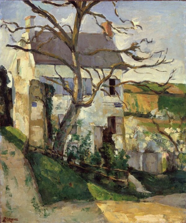 Haus hinter entlaubtem Baum – Paul Cézanne Paul Cézanne 70x85