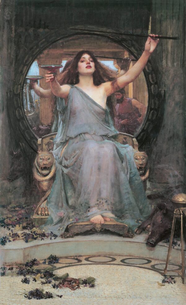 Circé bietet Ulysses den Kelch an – John William Waterhouse Beliebte Bilder 70x105