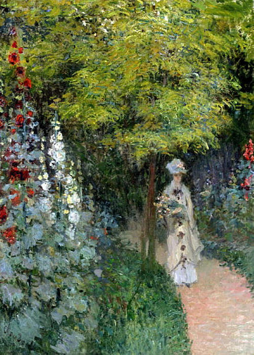 Der Garten, die Stockrosen, 1877 – Claude Monet Claude Monet 70x85