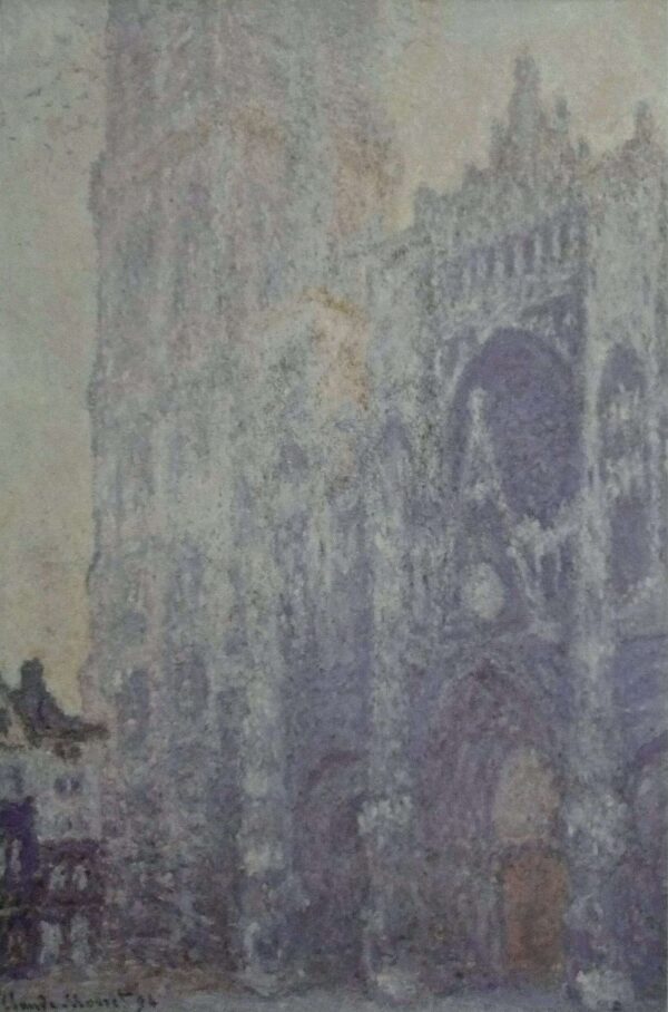 Die Kathedrale von Rouen. Das Portal und der Turm Saint-Romain, Morgenstimmung; weiße Harmonie (W1346) – Claude Monet Claude Monet 70x105