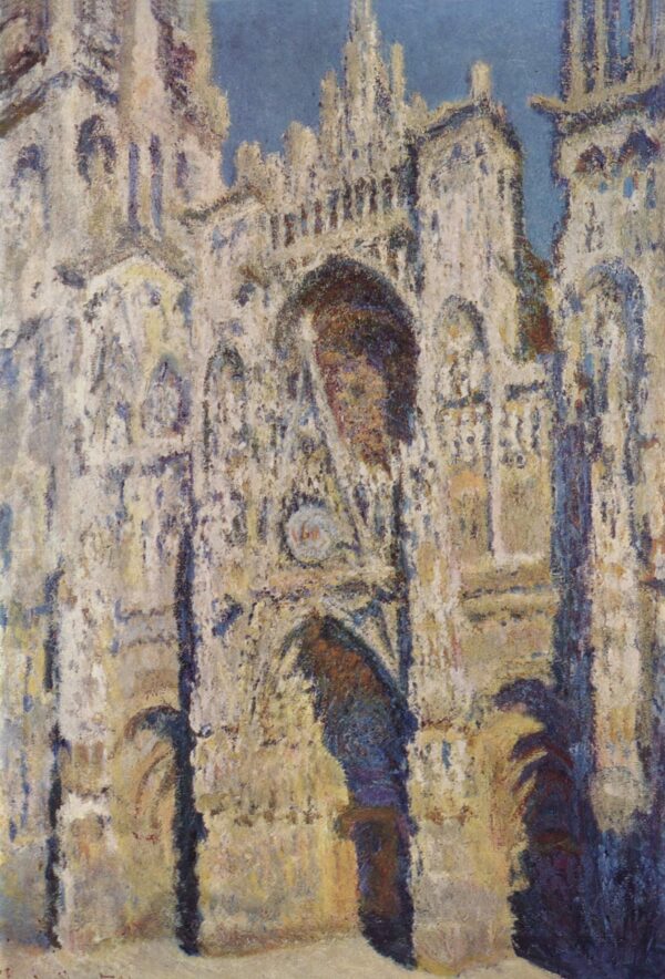 Die Kathedrale von Rouen. Das Portal und der Turm Saint-Romain, volle Sonne; blaue und goldene Harmonie (W1360) – Claude Monet Claude Monet 70x105