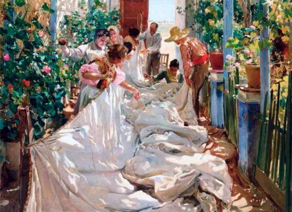 Nähen des Segels – Sorolla Joaquín Sorolla